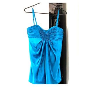 Teal silk camisole